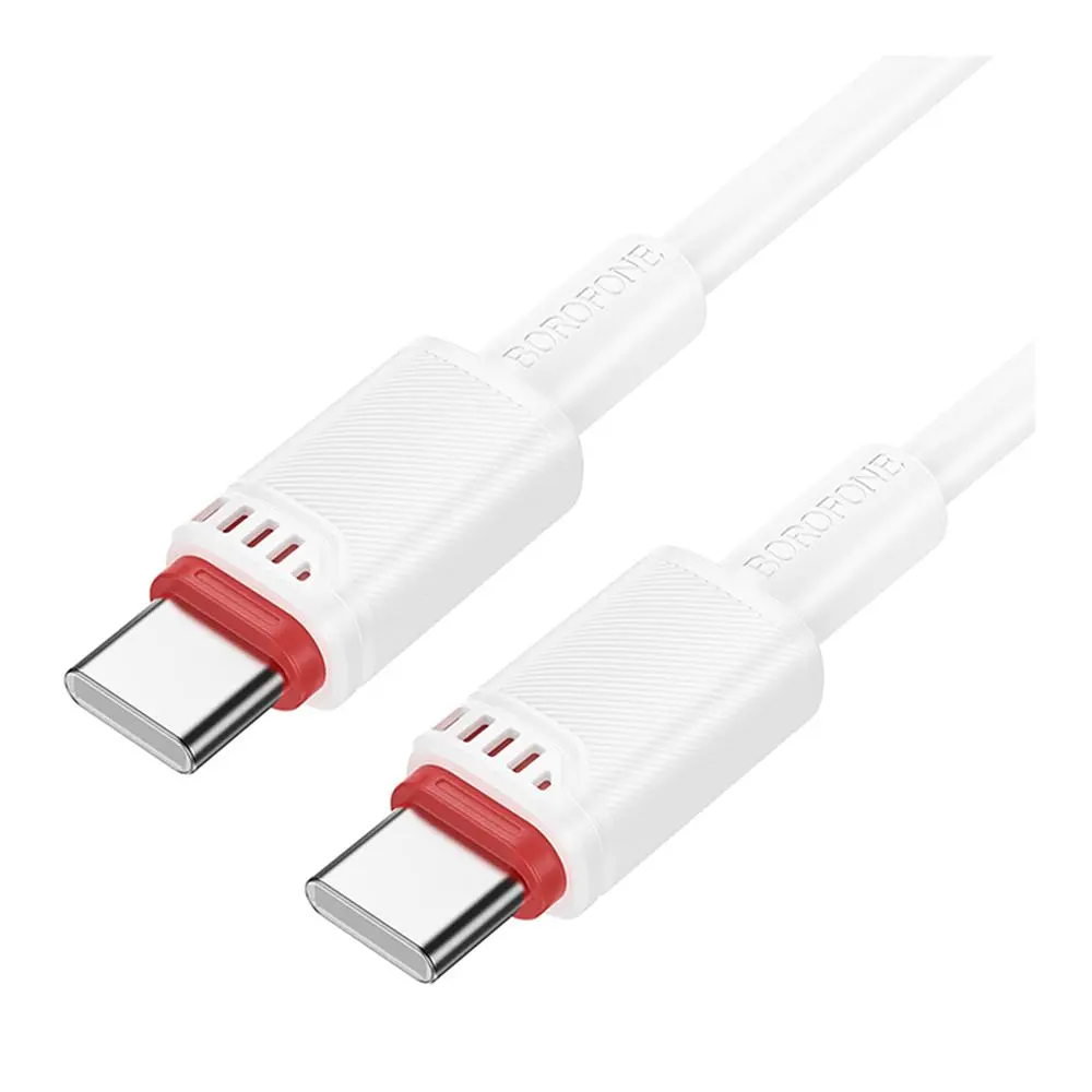 Кабель синхронізації Borofone BX110 Premium 60W/3A Type-C to Type-C 1м White (37238_3611051) - фото 3