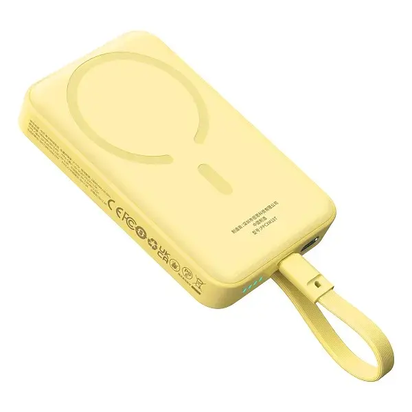 Універсальна мобільна батарея Baseus Magnetic Mini 10000mAh, 30W Yellow (P1002210BY23-00) - фото 3