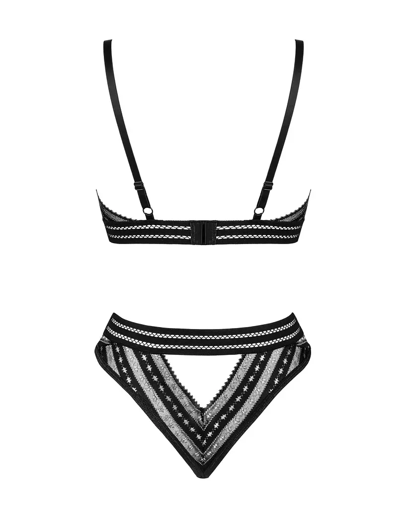 Комплект білизни Obsessive Natilya 2-pcs set M/L, black, бюстгальтер, трусики - фото 6