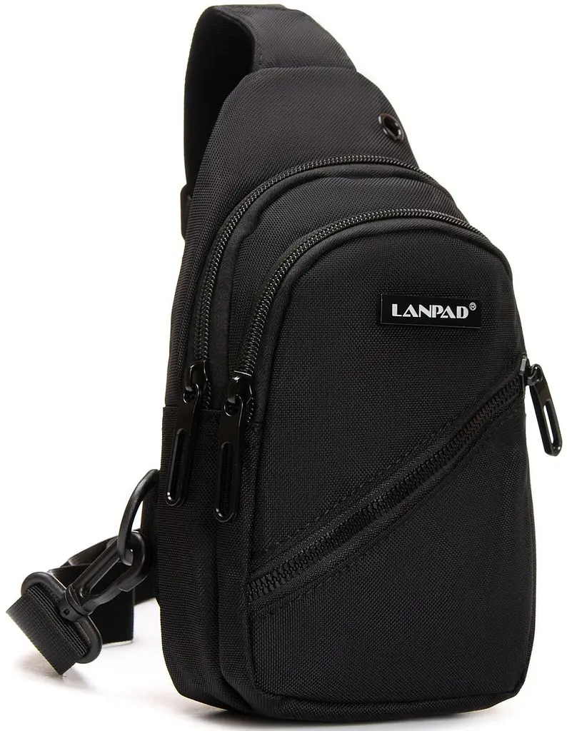 Сумка-слинг чоловіча Lanpad 82085 24x13x7 см нейлон чорний - фото 8