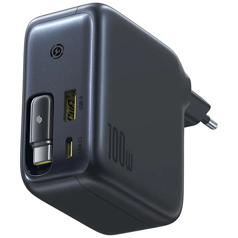 МЗП Baseus EnerCore CJ11 PD100W+QC3.0 with retractable cable (1USB-A/2C) (E0120M) Cluster Black - фото 4