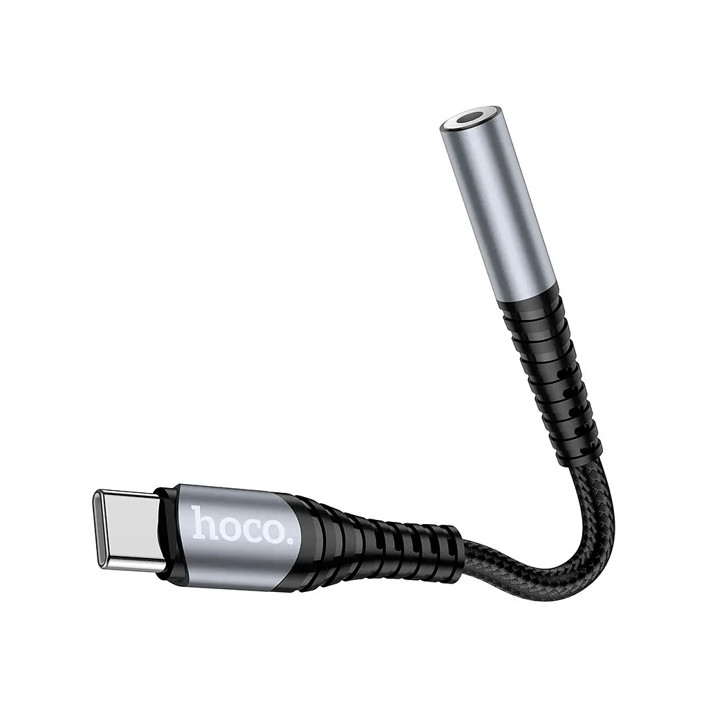 Перехідник USB-C M to 3.5mm F LS33 metal gray HOCO (6931474761163) - фото 5