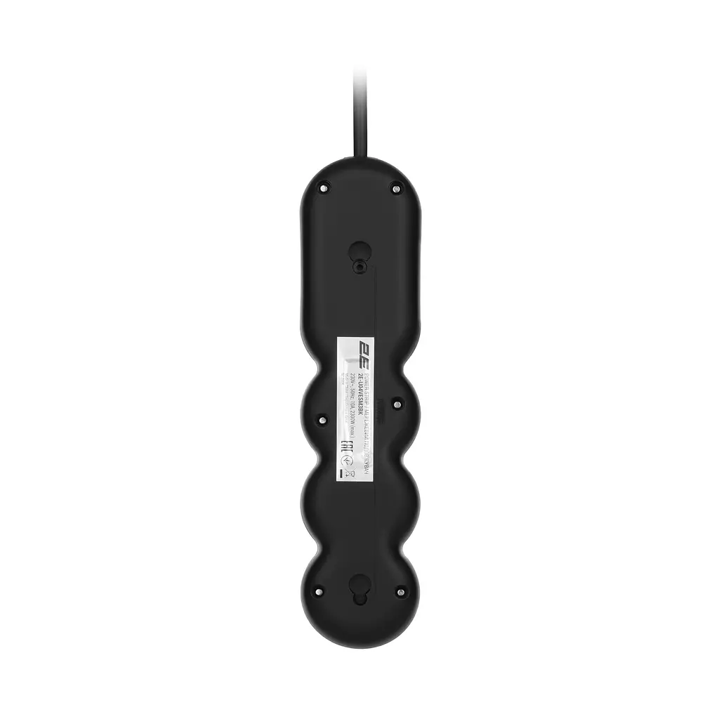 Подовжувач мережевий 4 розетки 3 метри 2E Plus Power Extension 4 Type F 3m 10A Black - фото 3