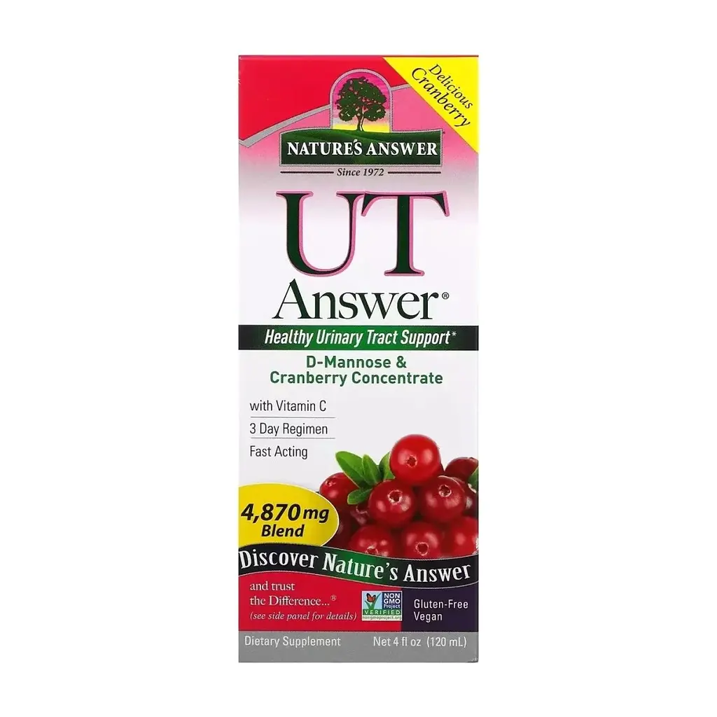 Вітамінно-мінеральний комплекс Nature's Answer D-манноза з журавлиною, 4870 мг, D-Mannose & Cranberry Concentrate, 120 мл (NTA-26370) - фото 2