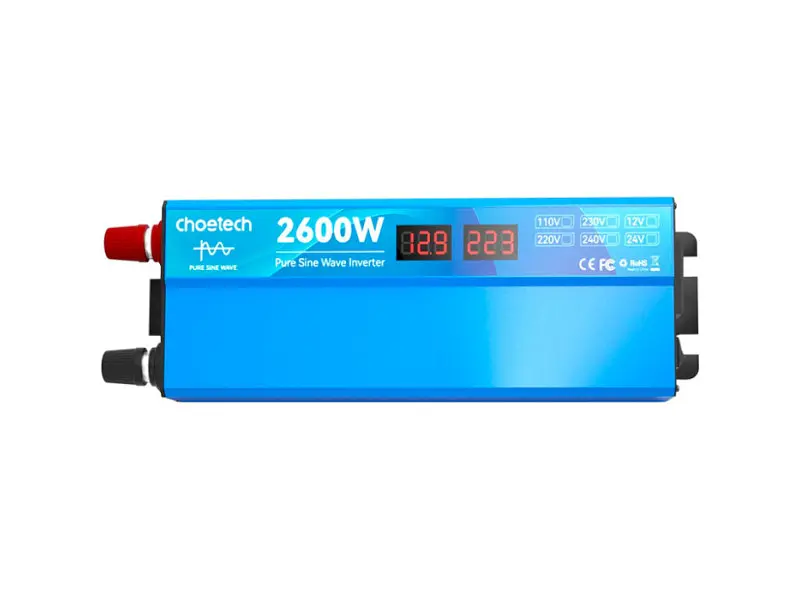 Автомобільний інвертор Choetech CJ2600Q-V2 12V/220V 1300W - фото 4