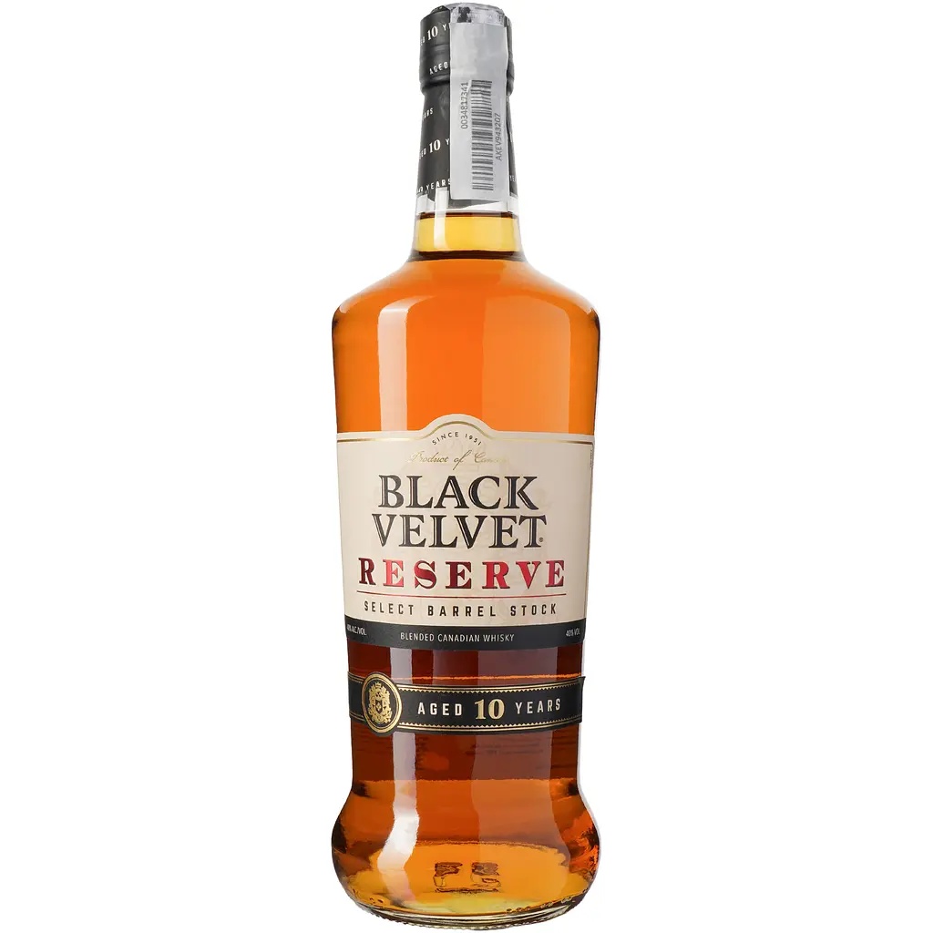 Віскі Black Velvet Reserve 10 yo Blended Canadian Whisky 40% 1 л