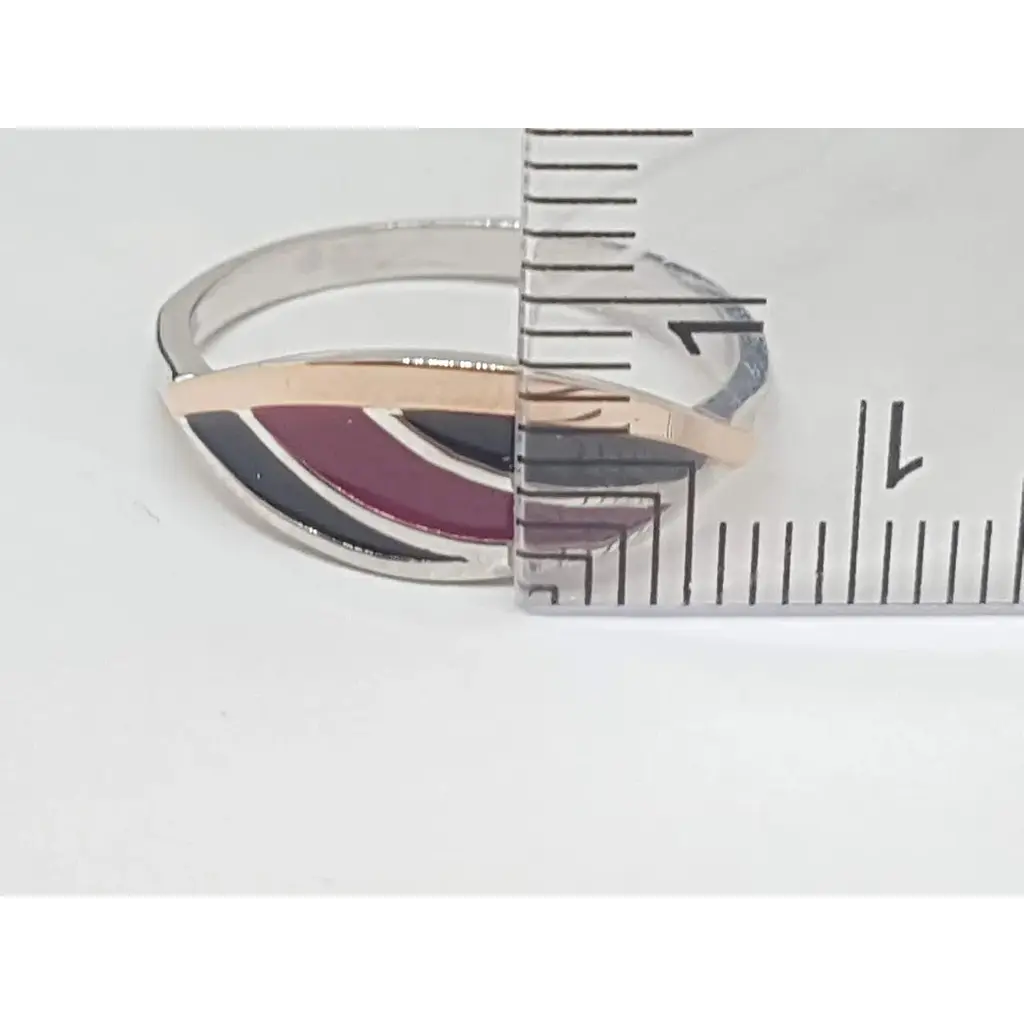 Серебряное кольцо Полина с эмалью и позолотой. ЛУИЗА 18 - фото 5