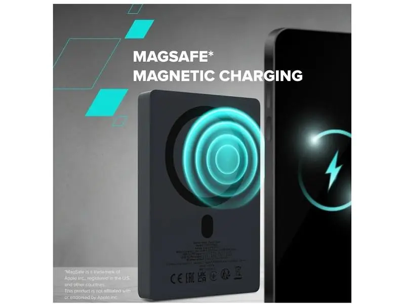 Зовнішній акумулятор (Power Bank) Canyon On Power 511 with MagSafe Black (CNS-CPB511B) - фото 6