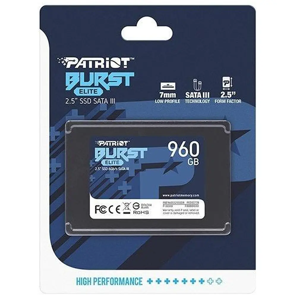 Накопичувач SSD Patriot Burst Elite 960GB 2.5" 7mm SATAIII TLC 3D (PBE960GS25SSDR) - фото 2