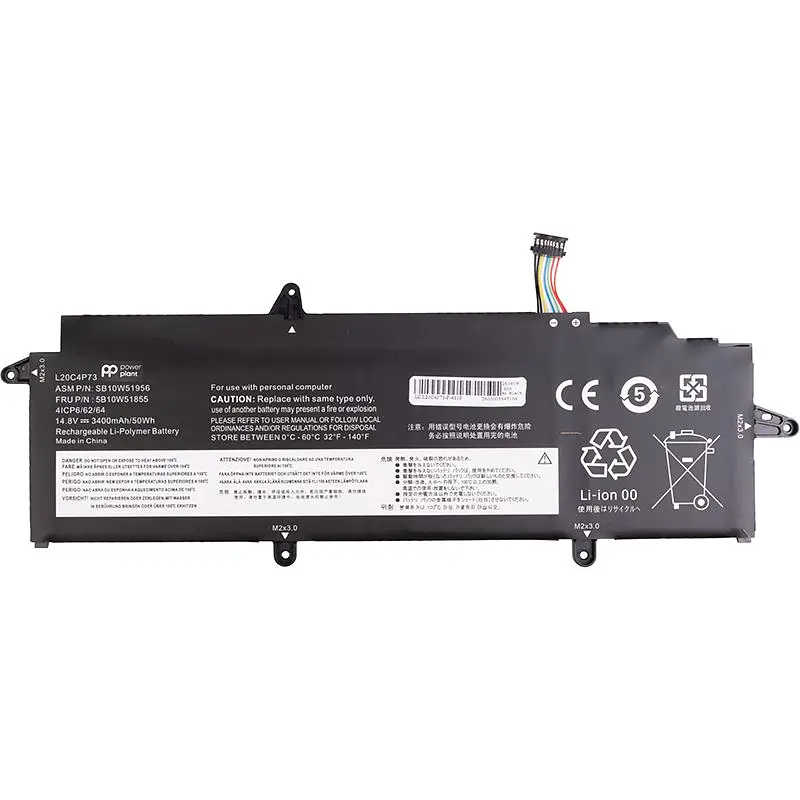 Акумулятор PowerPlant для ноутбуків LENOVO ThinkPad X13 Gen 2 (L20C3P72) 14.8V 3400mAh (NB482825)