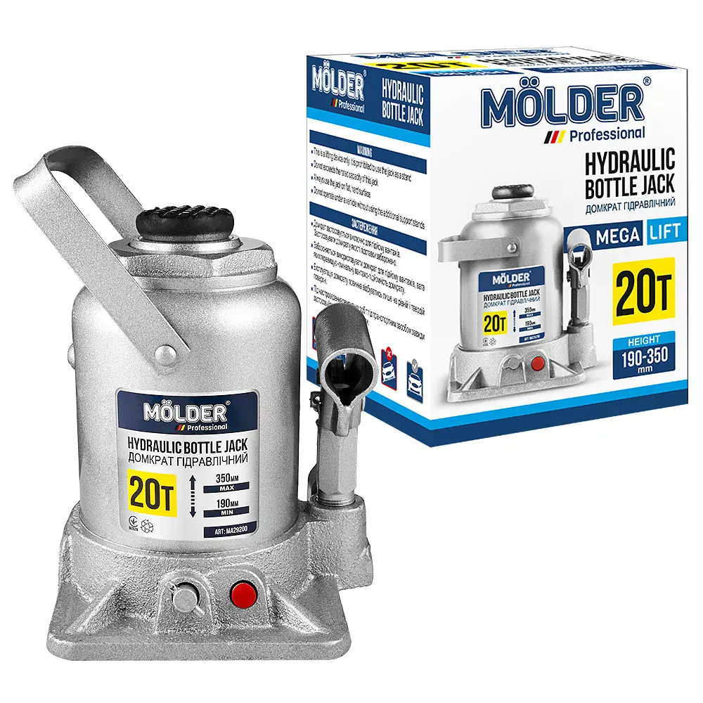 Домкрат гідравлічний пляшковий Molder 20 т 190-350 мм (MA29200) - фото 2