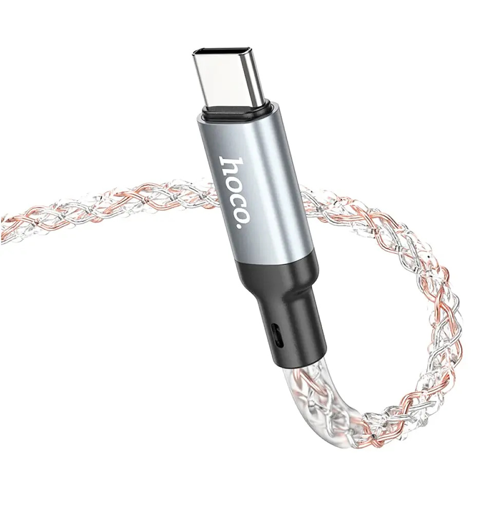 Кабель HOCO U112 Shine 60W charging data cable for Type-C to Type-C сірий - фото 3