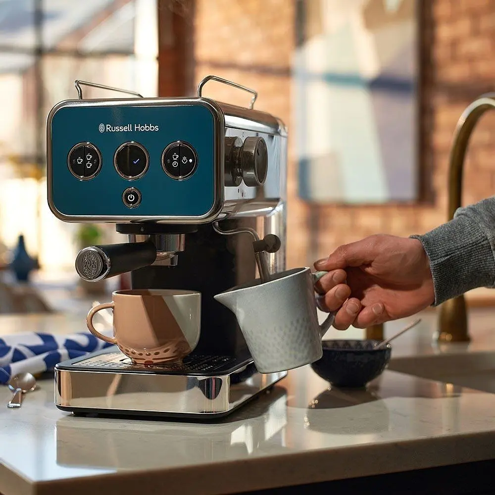 Кофеварка Russell Hobbs Distinctions Ocean рожковая 1.1 л сине-серебристая (26451-56) - фото 9