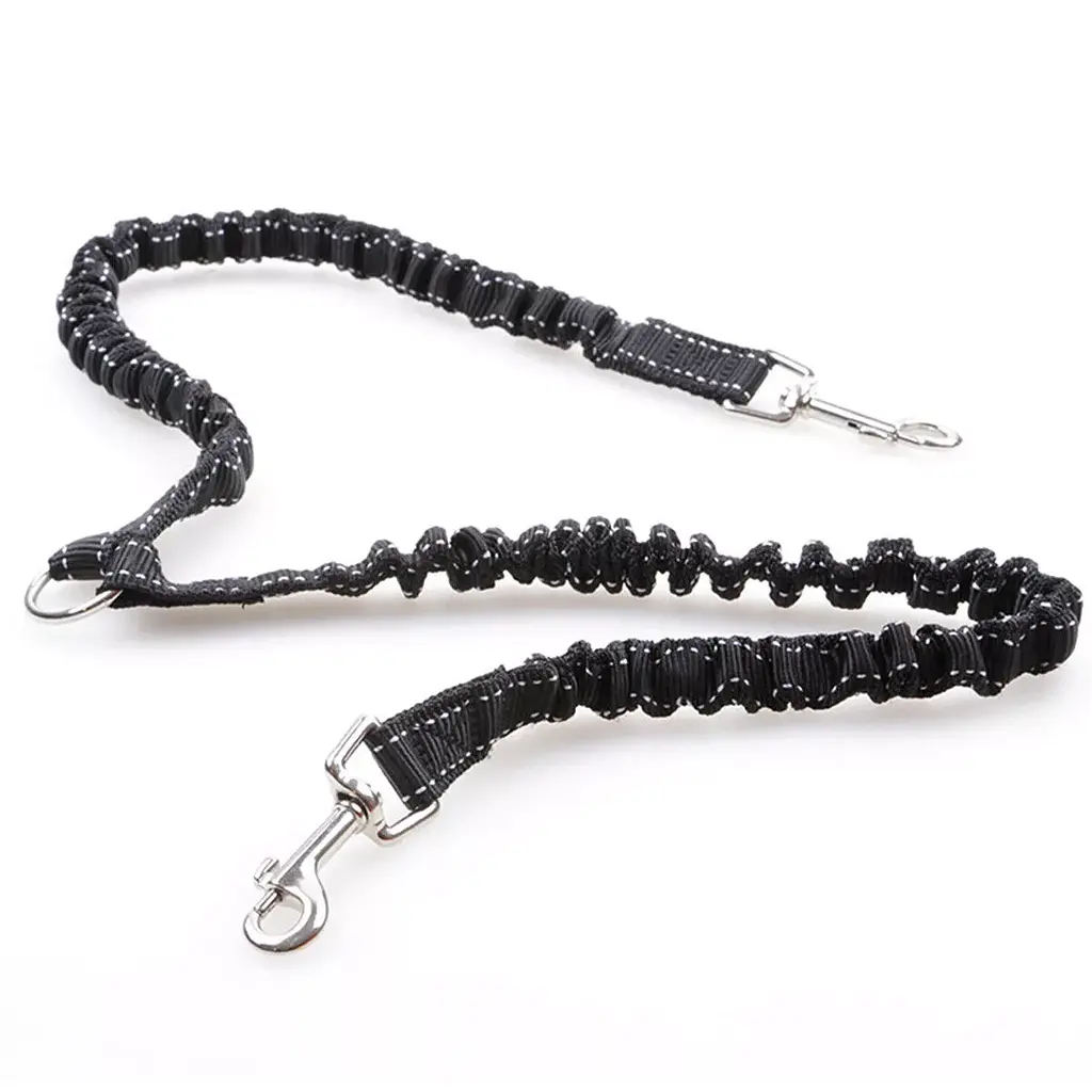 Повідець для двох собак Derby Dog Double Leash подвійний еластичний чорний - фото 8