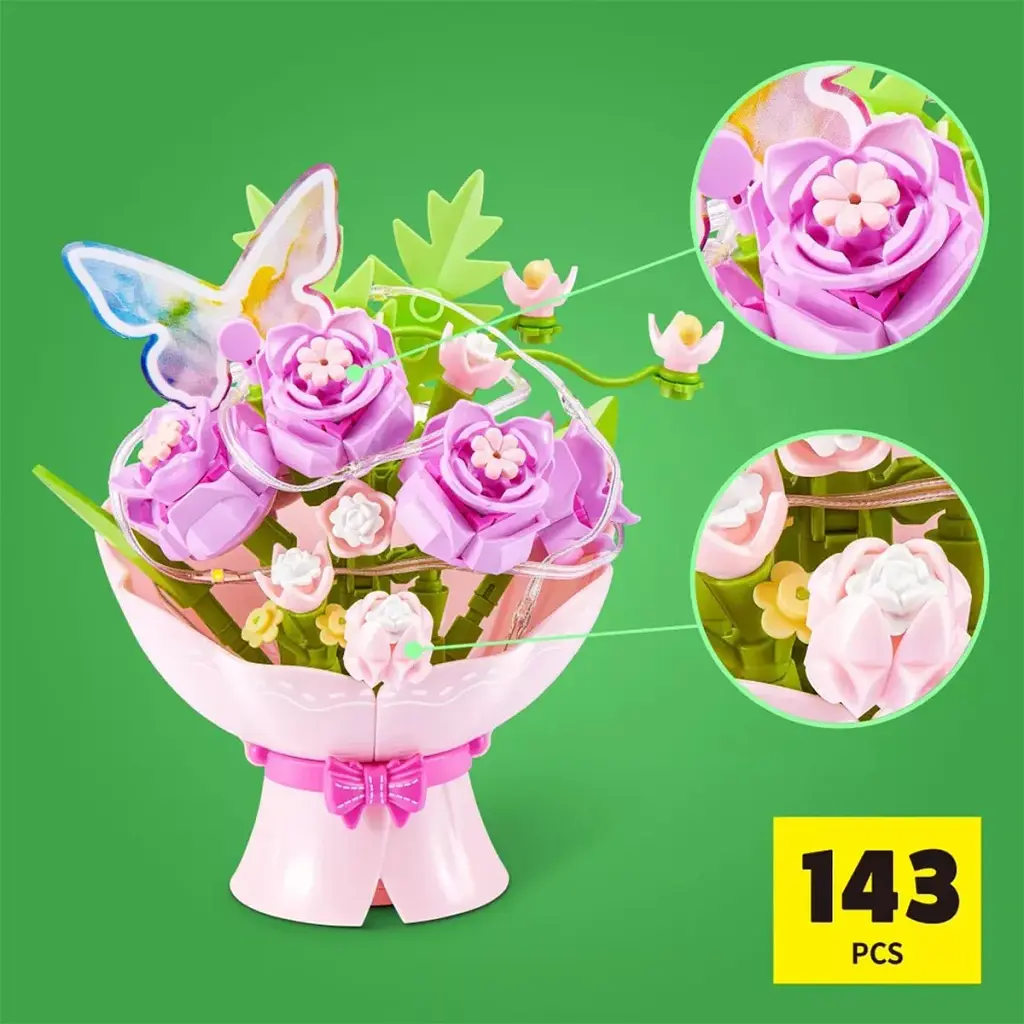 Конструктор Max у капсулі серії "Bouquets" S1 - Букет троянд (світло) - фото 2