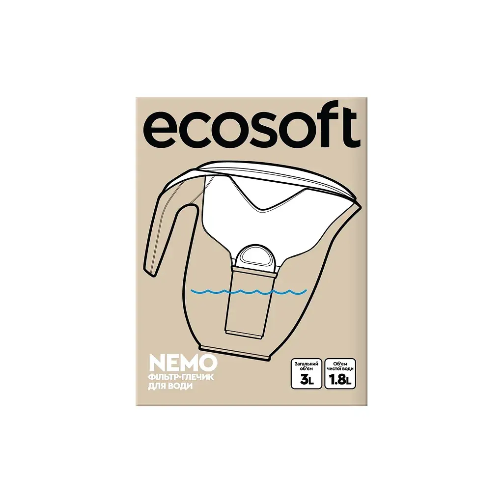 Фільтр-глечик Ecosoft НЕМО перлинний 3л (4820056807097) - фото 2