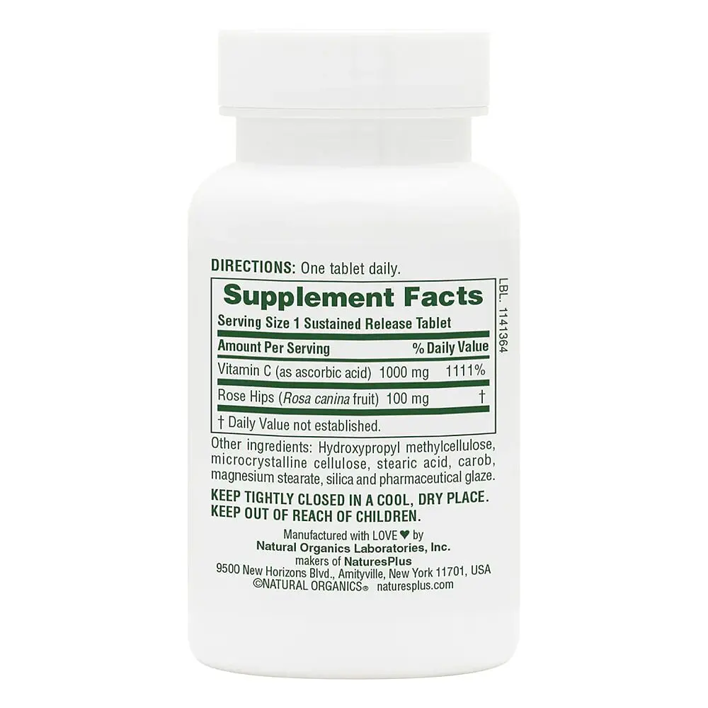 Вітаміни та мінерали Natures Plus Vitamin C 1000 mg Sustained Release, 60 таблеток - фото 2