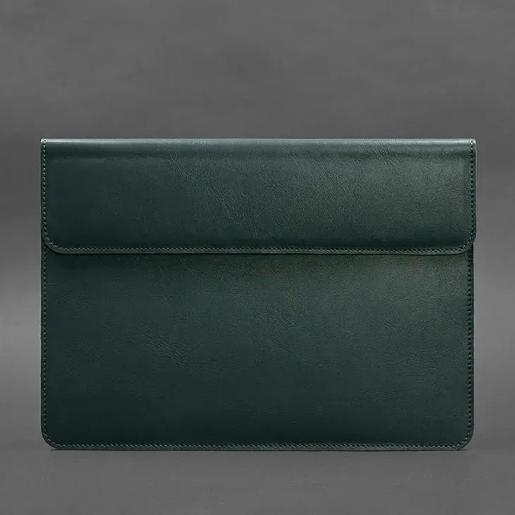 Шкіряний чохол-конверт BlankNote на магнітах для MacBook 13 Зелений - фото 4