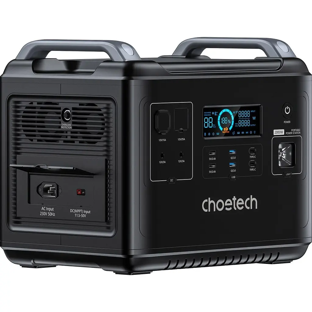 Портативна зарядна станція Choetech BS006 LiFePO4, 1997 Вт/ч 2000 Вт (BS006) - фото 2