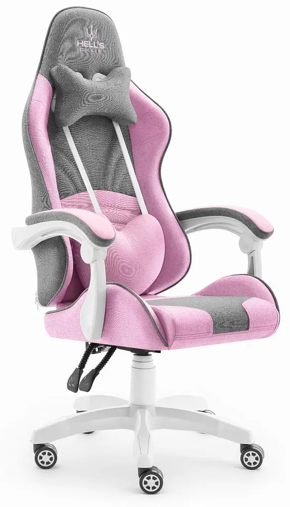 Компьютерное кресло Hell's Rainbow Pink-Gray тканина - фото 2