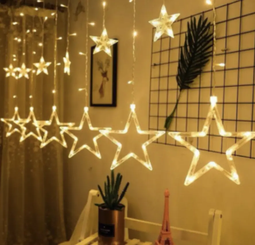 Гірлянда Зірка 2.5×1 м 138 LED теплий білий з пультом - фото 2
