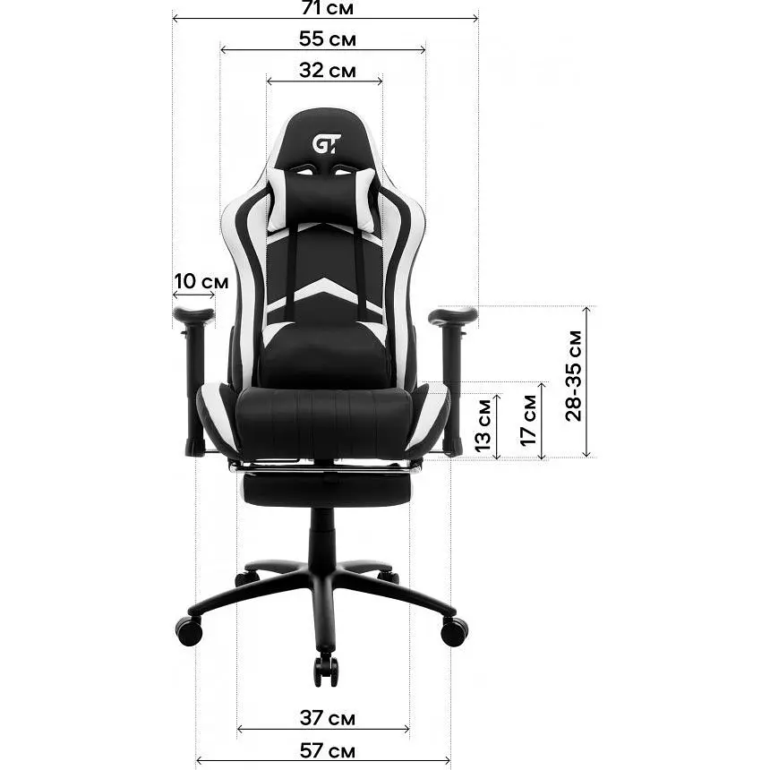 Геймерське крісло GT Racer X-2534-F Black/Blue [140962] - фото 11