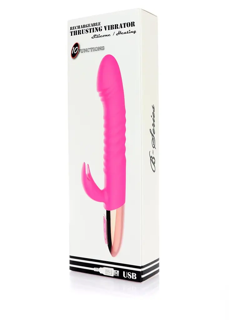 Вибратор-кролик B - Series Magic Rechargeable Thrusting, 19 см (розовый) - фото 10