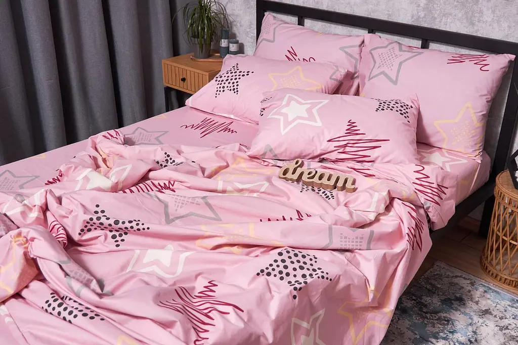 Комплект постельного белья Moon&Star Бязь Gold Люкс Alpha Pink Детский 110x140 см наволочки 2x40x60 см - фото 5
