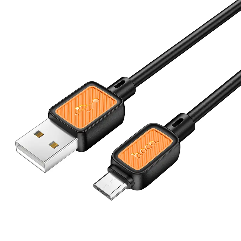 Кабель Hoco X108 Benefit silicone charging data cable Micro Black