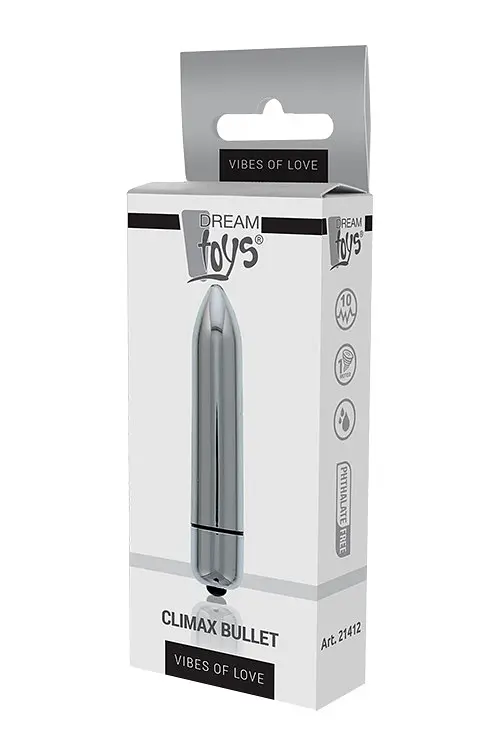 Мини вибромассажер Dream Toys 10-Speed Climax Bullet Silver - фото 2