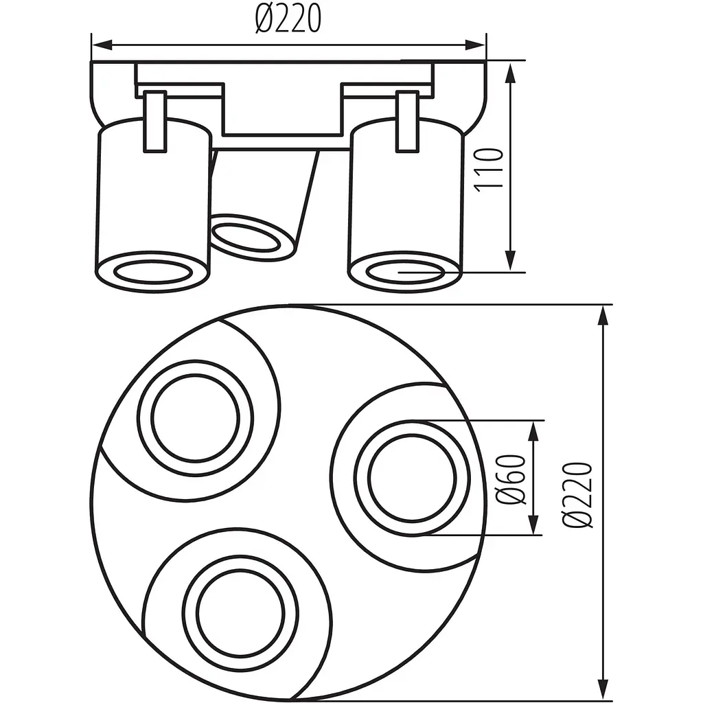 Светильник спотовый Kanlux Laurin EL-3O B (29127) - фото 4