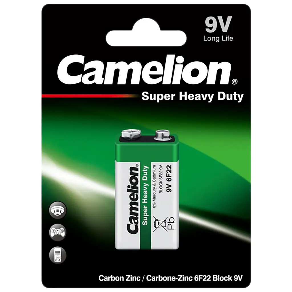 Батарейка Camelion Крона 6F22 9V Super Heavy Duty Green * 1 (6F22-SP1G) - фото 2