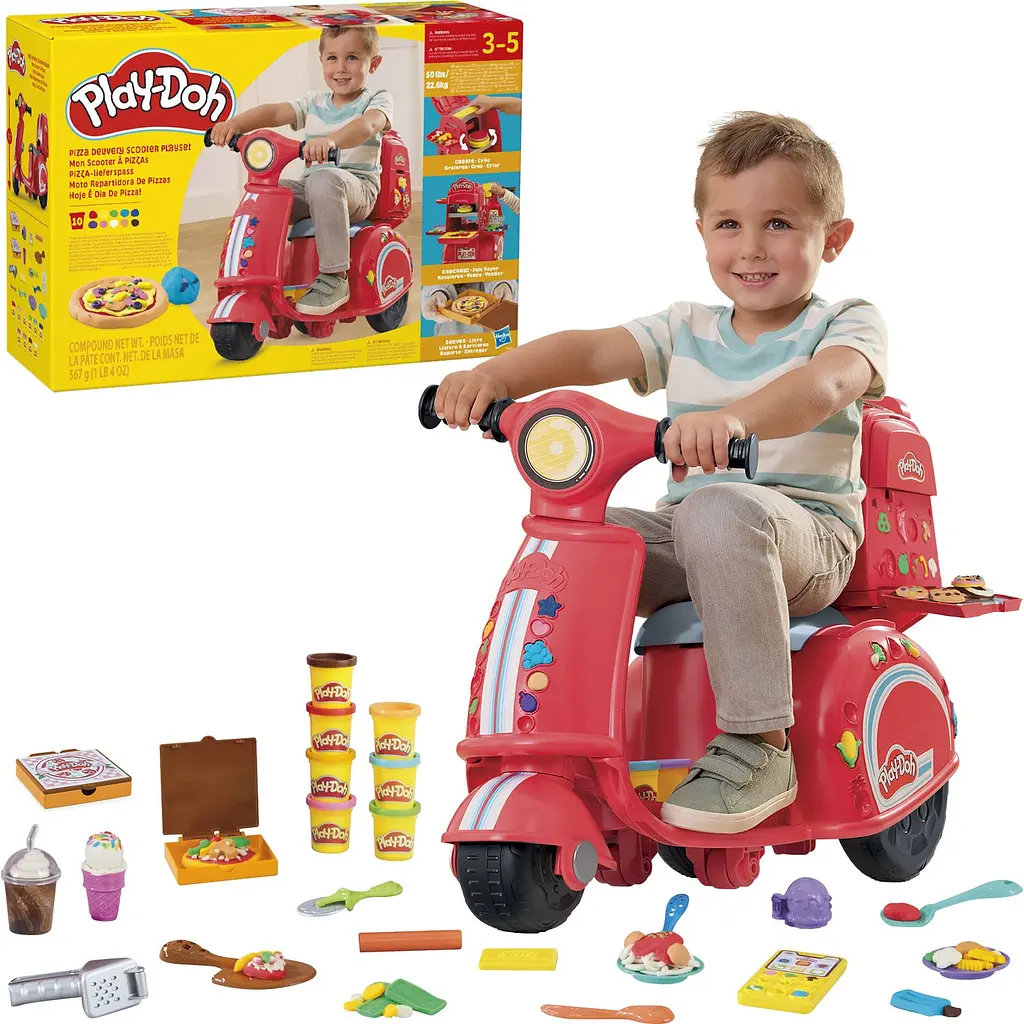 Набір для творчості з пластиліном Hasbro Play-Doh Pizza Delivery Scooter Playset (F8803) - фото 3