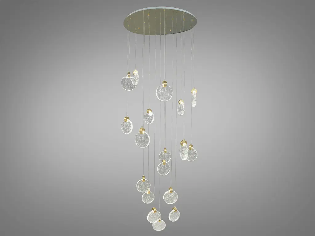 Стельова люстра LED Diasha 3008/18G, 32W, золото, сучасний стиль для холу, вітальні, спальні, 18 ламп, IP20, регулювання висоти - фото 2