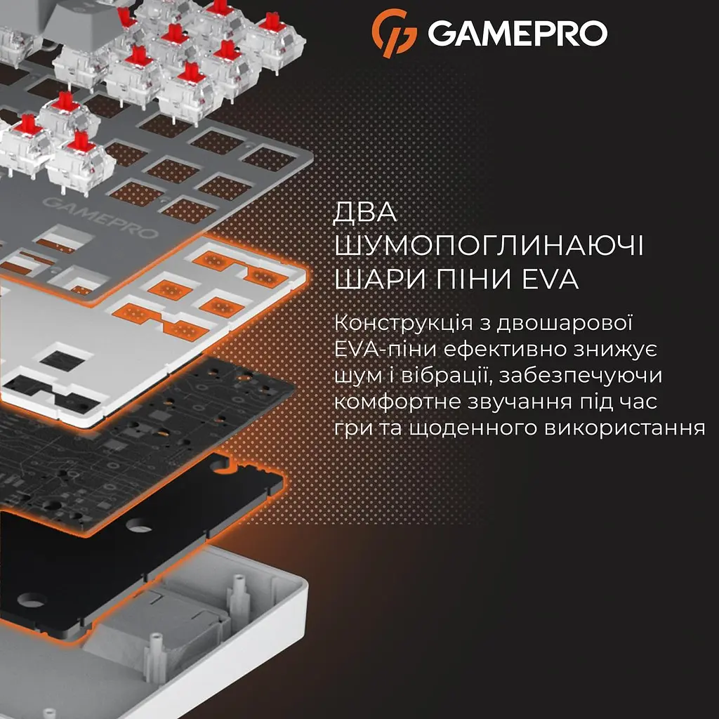 Клавіатура GamePro Genesis Metallic MK110G Outemu Червоний Swithes USB Сірий - фото 10