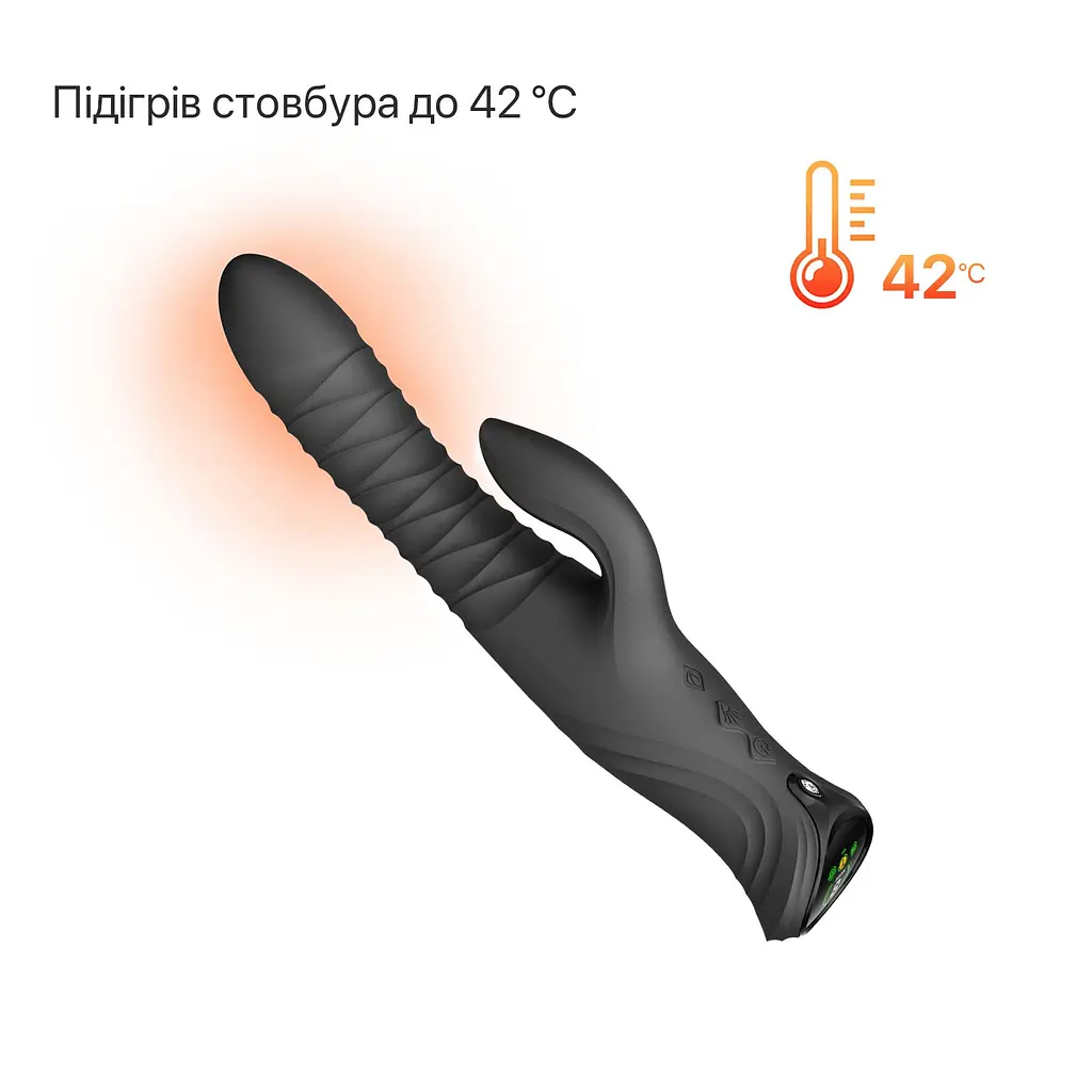 Смарт пульсатор-кролик з вібрацією Zalo Mose 2 Obsidian Black, підігрів до 42 °C, кристал Swarovski - фото 7