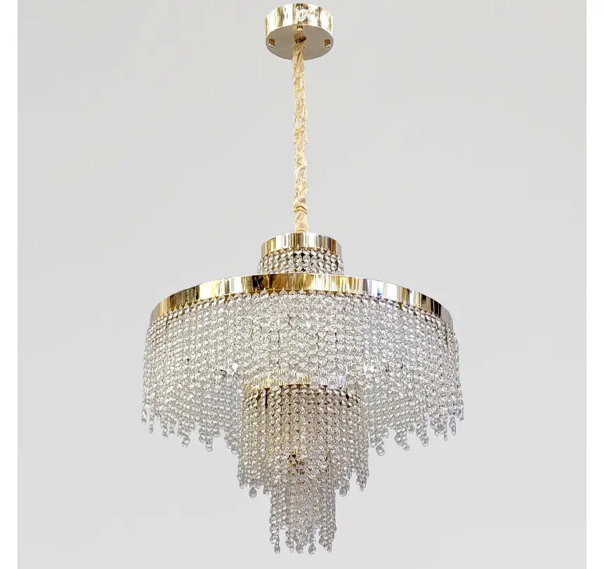 Золота багатоярусна LED люстра 376-600GD Artlight діаметром 60 см - фото 2