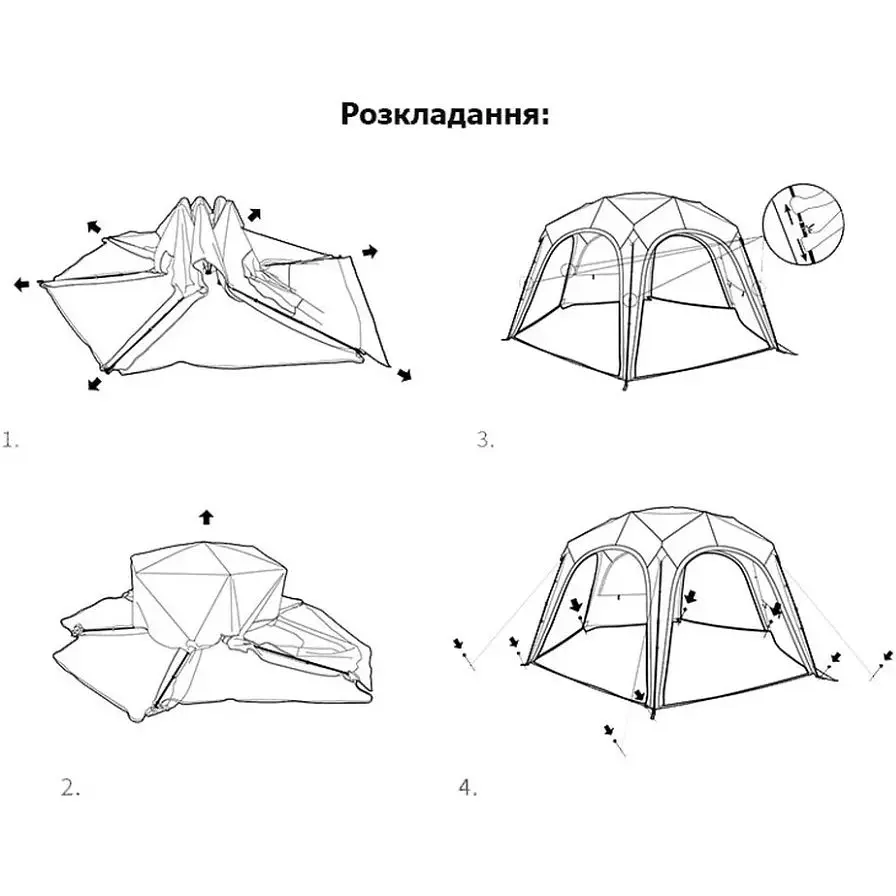 Тент для кемпінгу Naturehike CNK230WS014 4.6 м x 4,0 м бежевий - фото 2