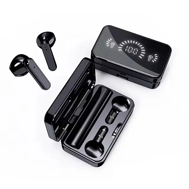 Беспроводные наушники TWS S20 с зеркальным цифровым дисплеем PowerBank  - фото 2