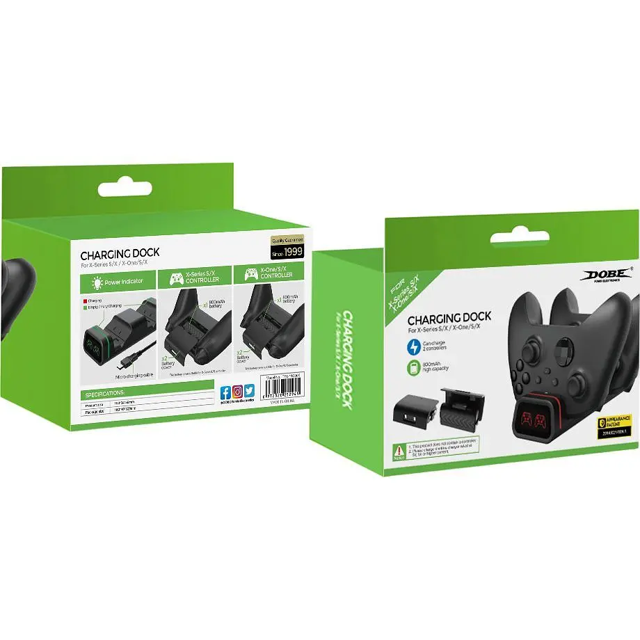 Зарядна станція Dobe Dual Charging Dock TYX-19006X для Xbox Сontrollers Series/Xbox One [128696] - фото 5
