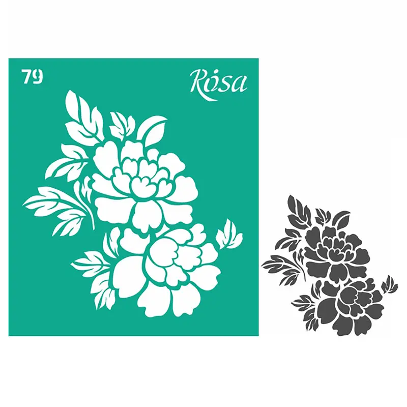 Багаторазовий трафарет Rosa «№ 79» 3625184, самоклейний, 9×10 см