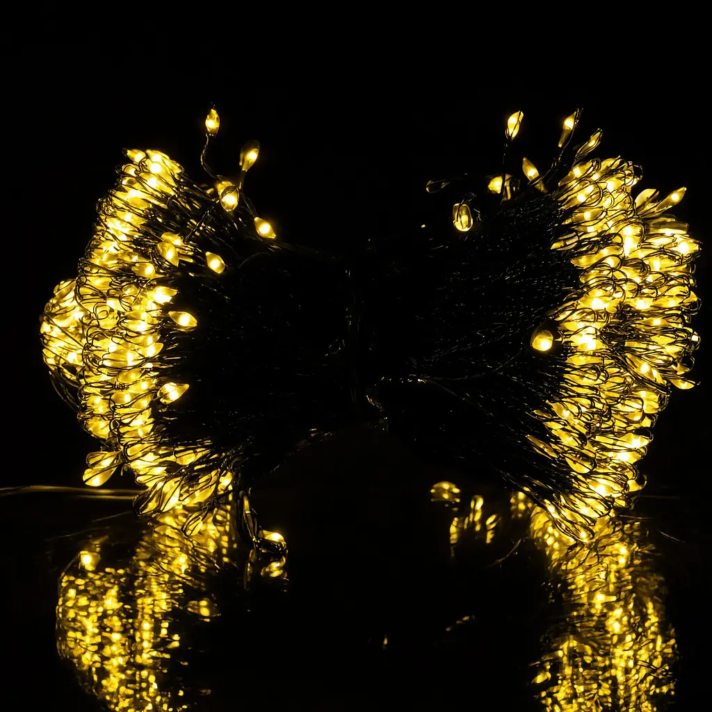 Гірлянда Кінський хвіст Мішура 1200 LED 20 ниток 2 м зелена, жовтий GarlandoPro D1200L2MGY - фото 8