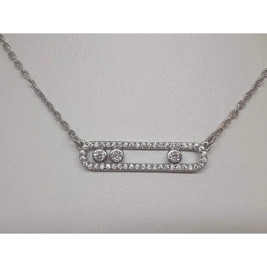 Срібне кольє Агні Массімо з фіанітами. 8110Р-CZ МАССИМО 40 - фото 2