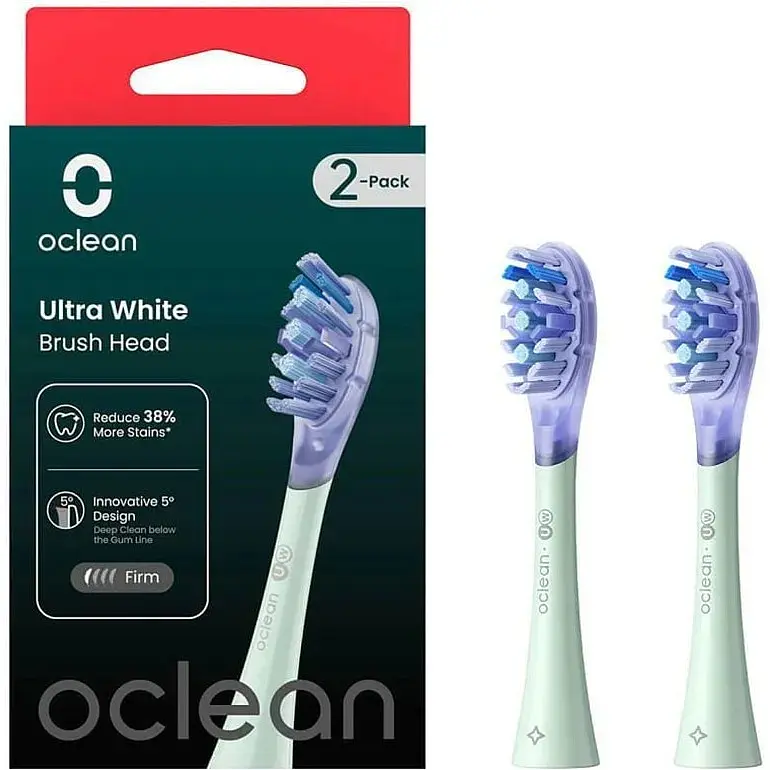 Насадка для зубной щетки Oclean UW01 G02 Ultra White Brush Head 2 шт. Green [6970810553529] [100964] - фото 3