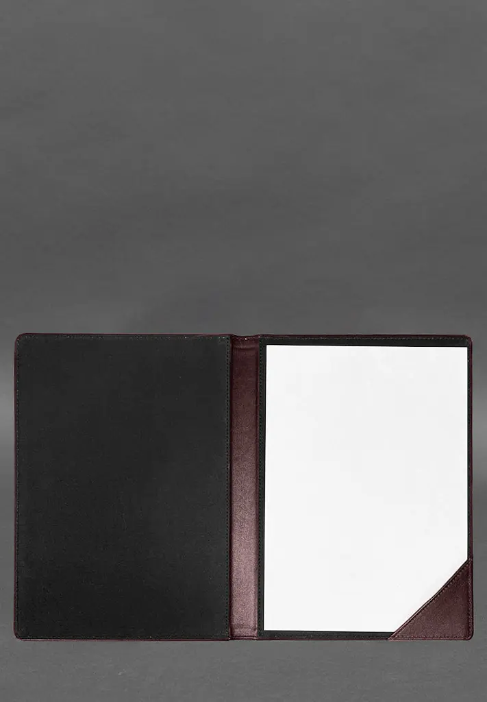 Шкіряна папка для документів на підпис бордова - фото 3