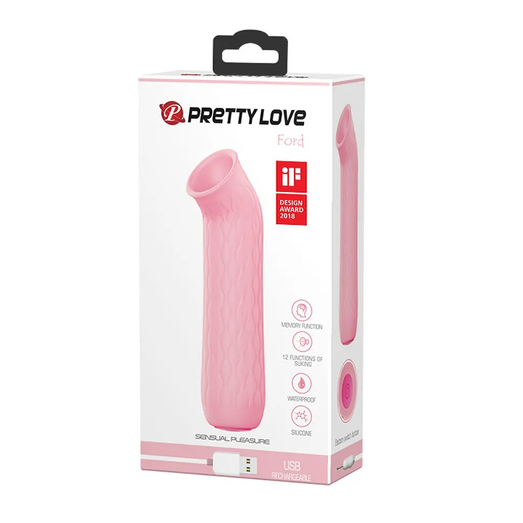 Вакуумный стимулятор клитора Pretty Love Ford 11,6 см (светло-розовый) - фото 8