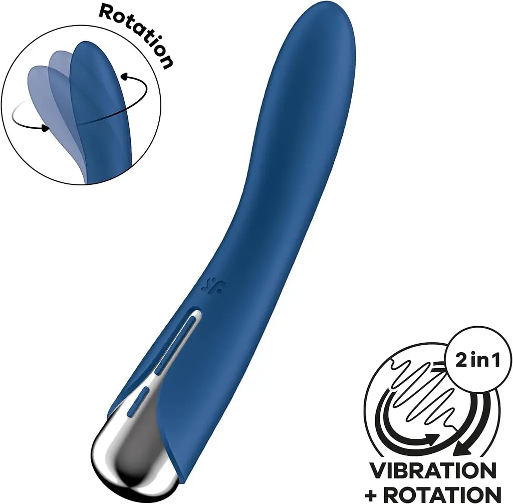 Вібратор Satisfyer Spinning Vibe 1 17.5 см синій - фото 4