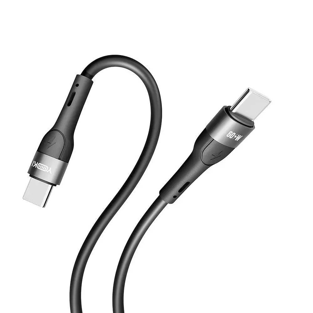 Кабель для заряджання та обміну даними USB Yoki YK-EX11 EXTRA Series Type-C to Type-C 60W 3A/20V 2 m Black - фото 6