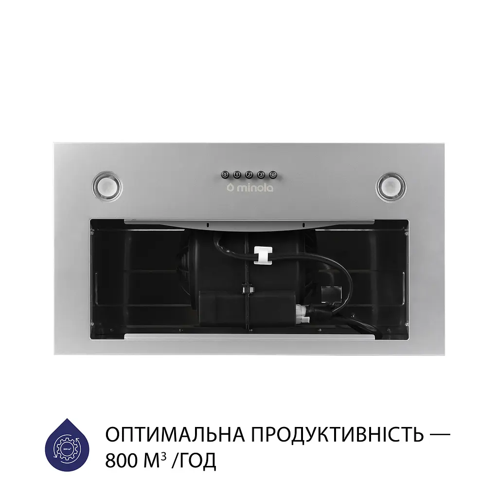 Витяжка повновбудована MINOLA HBI 5327 GR 800 LED - фото 3