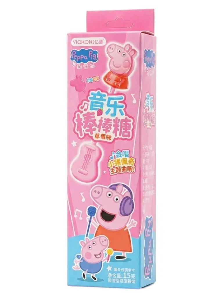 Льодяник Huanledubou Audio Lollipop Strawberry Flavour Peppa Pig 15г - фото 2